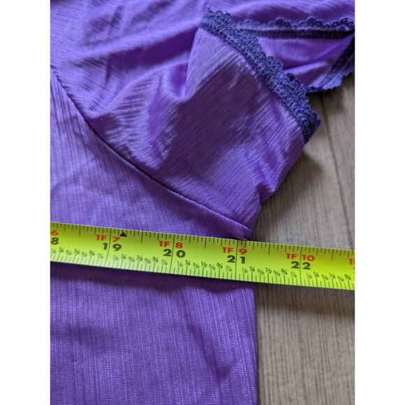 Vintage Carriage Court Sears Purple Lace Trim Nightgown Short Sleeve Sleepwear L - Picture 9 of 9